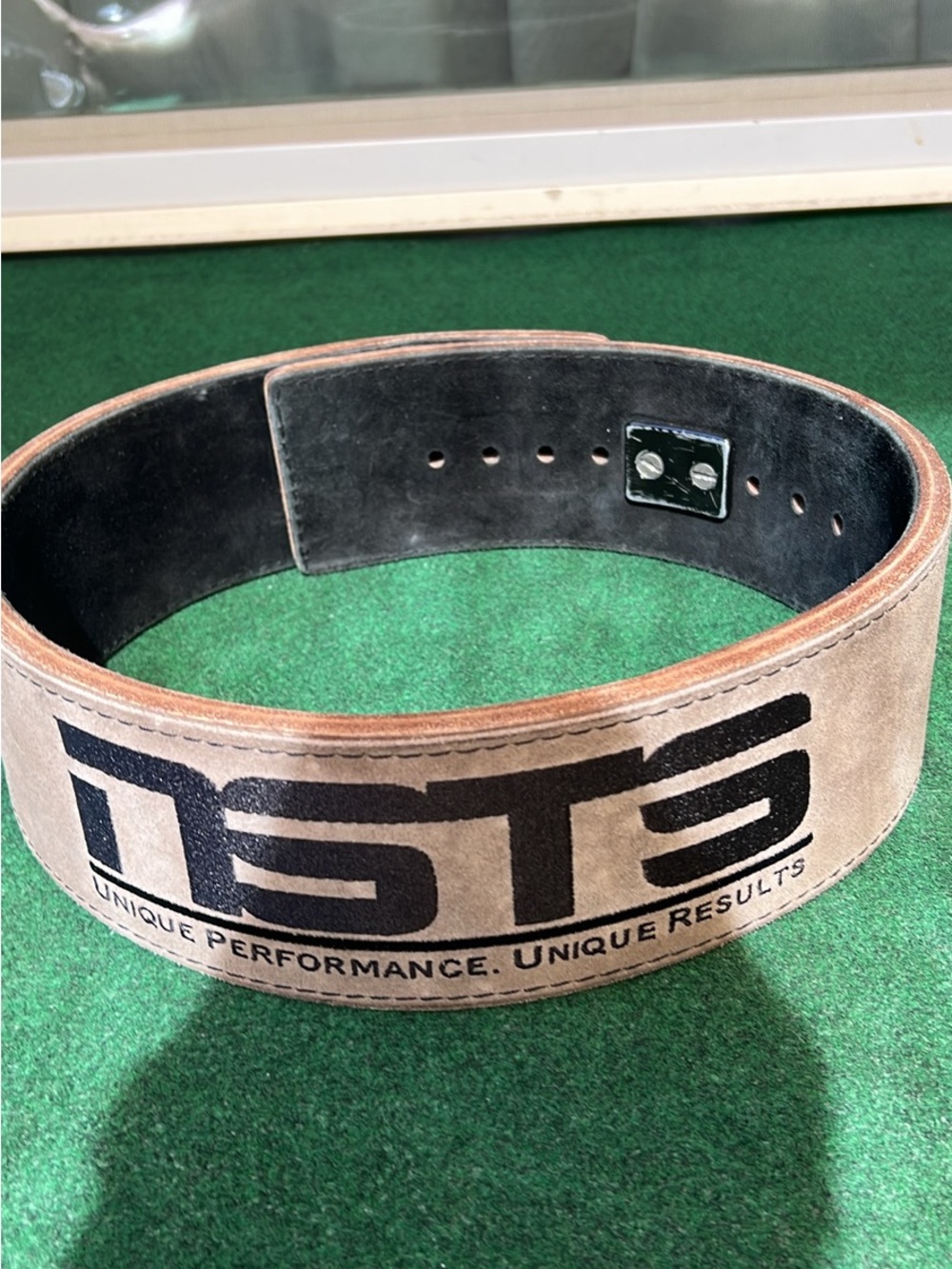 Suede Leather Weightlifting Belt in Tan